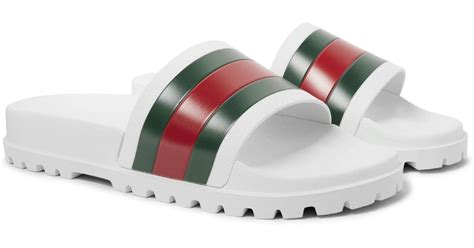 gucci slides white and black|Gucci transparent slides.